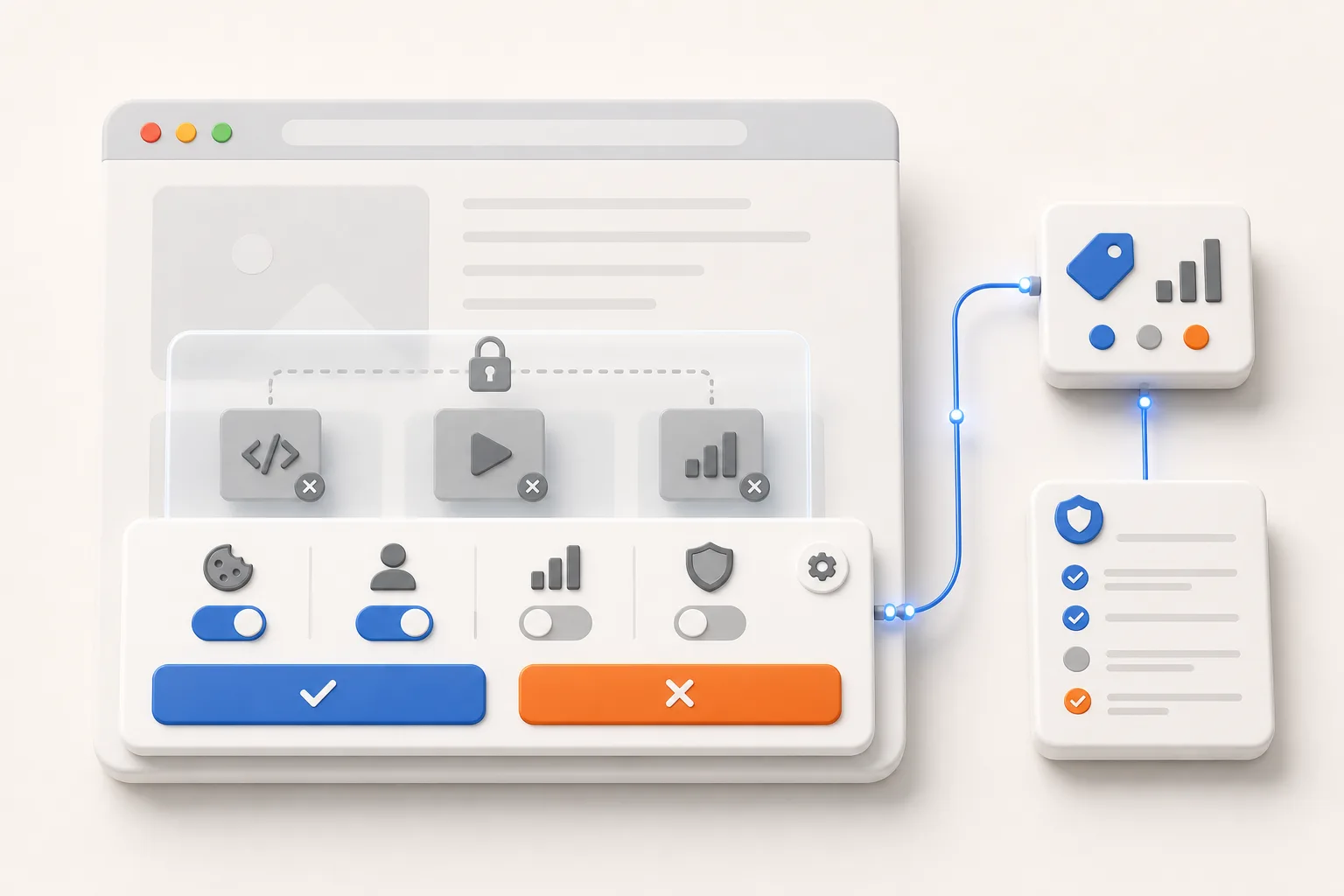 Consent Management Setup mit Cookie-Banner, Google Consent Mode v2 und blockierten Tracking-Skripten