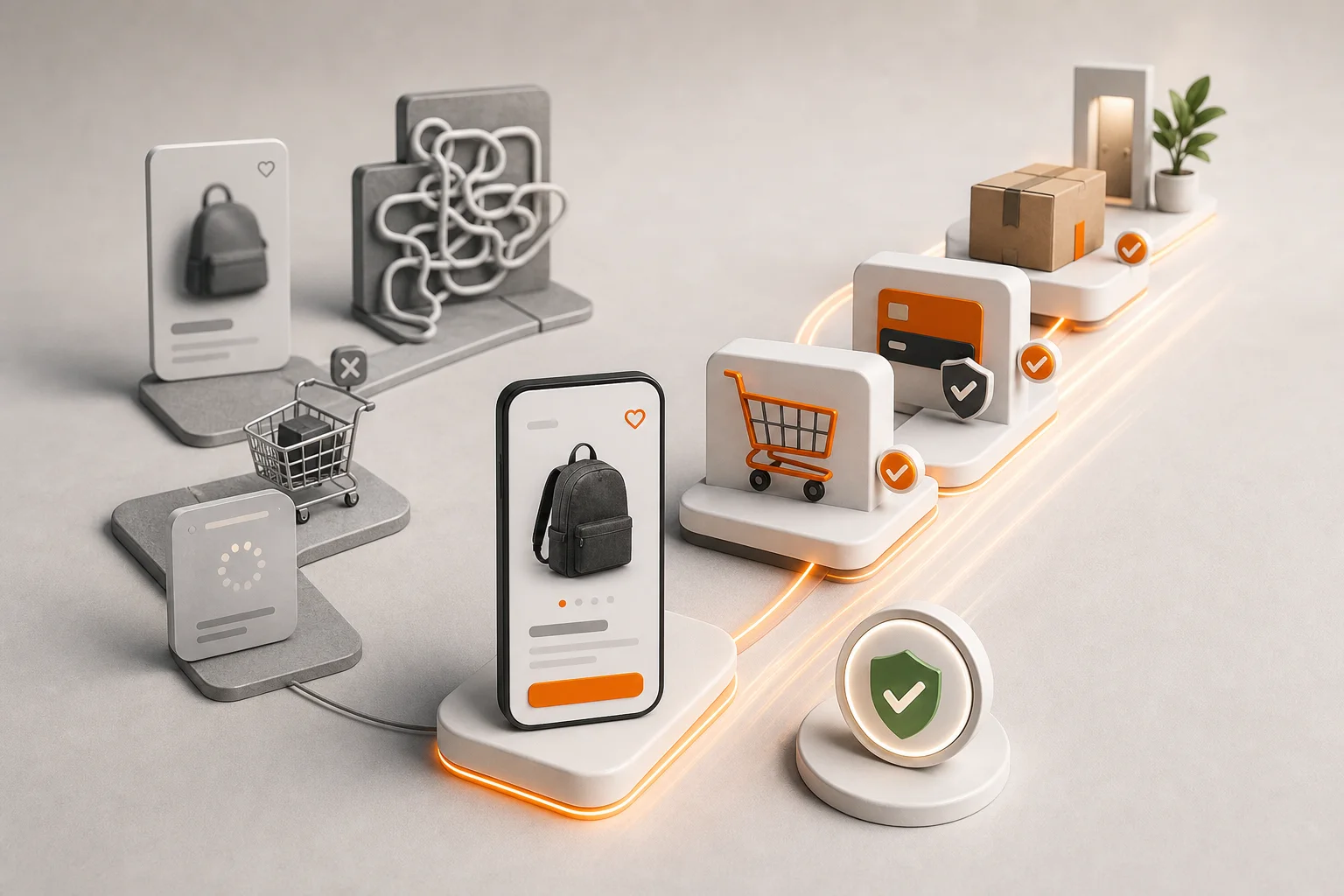 E-Commerce-Shop Qualität mit schneller Kaufstrecke, klarem Checkout, Mobile UX, Produktstruktur und Conversion-Optimierung